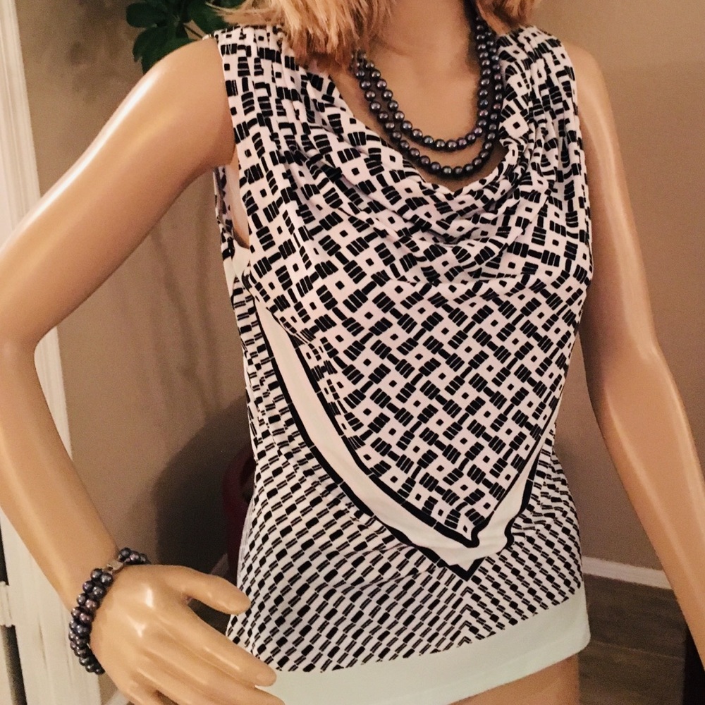 Calvin Klein Black and mint dressy tank